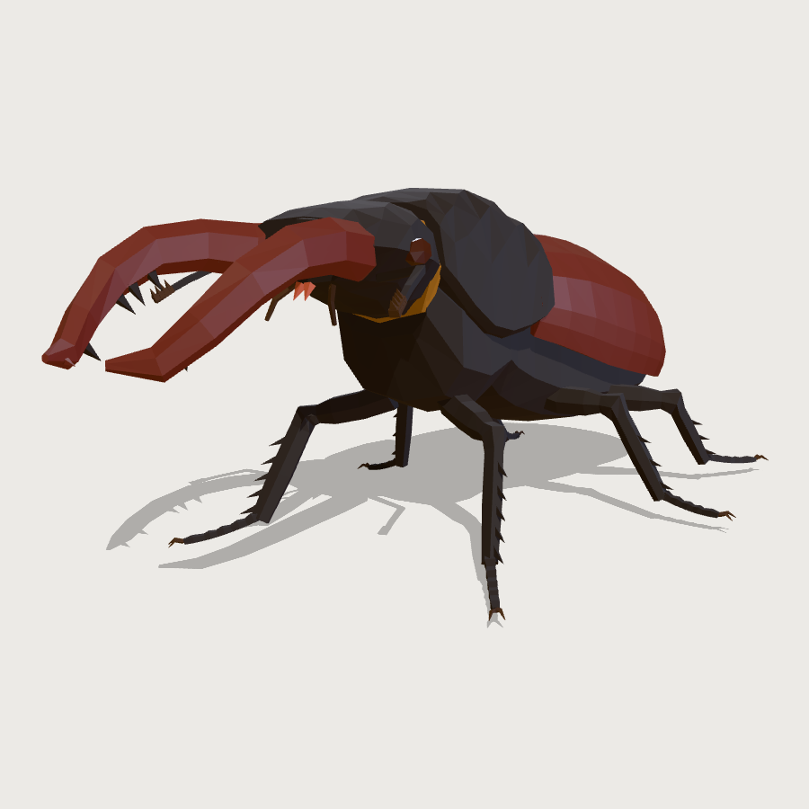 Stag beetle low-poly 3D model