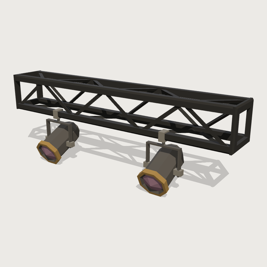 Stage Lighting Truss Run low-poly 3D model