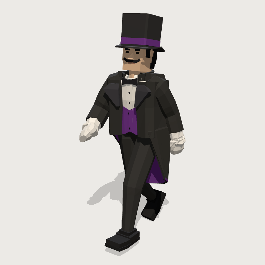 Stage Magician low-poly 3D model