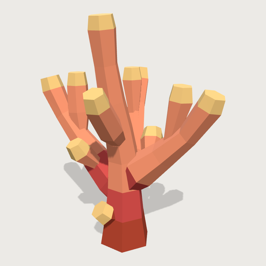 Staghorn Coral low-poly 3D model