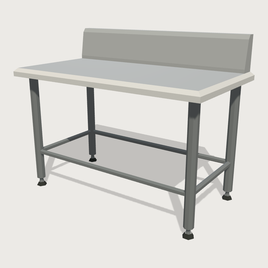 Stainless Prep Table low-poly 3D model