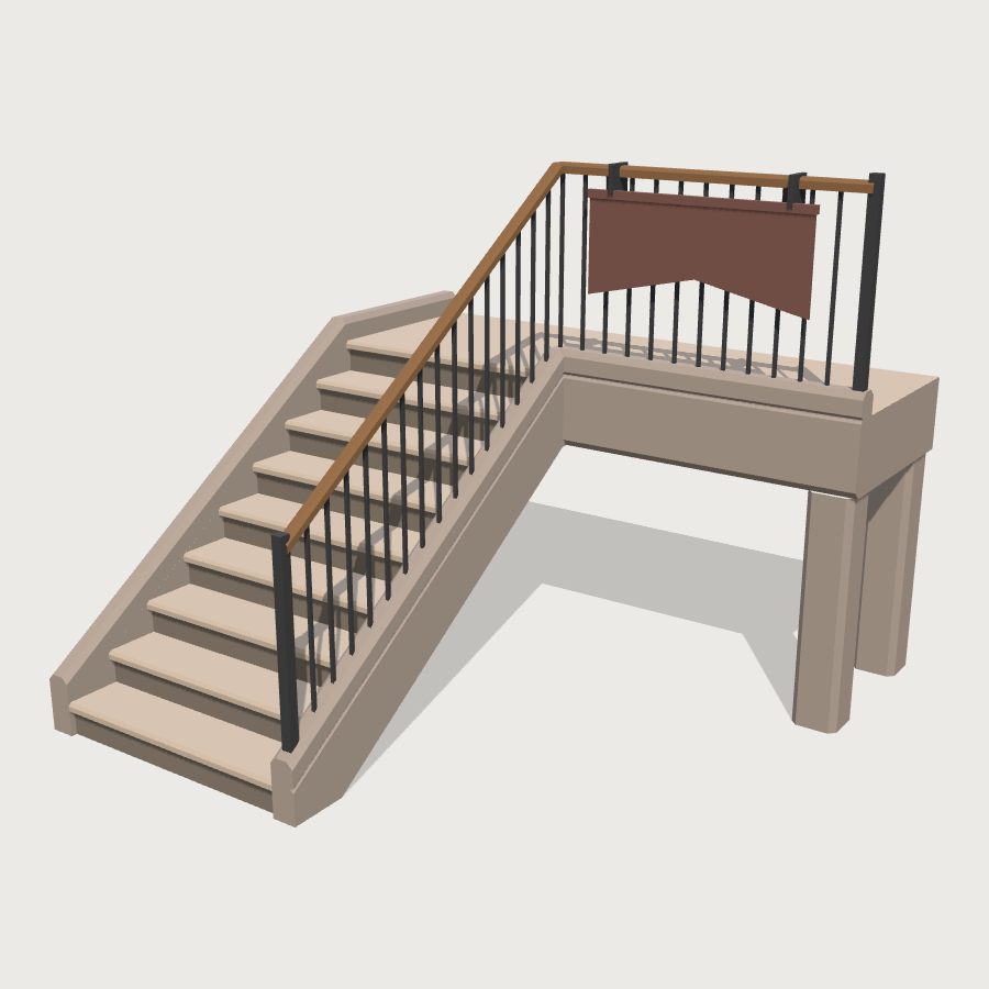 Stair Core Flight low-poly 3D model