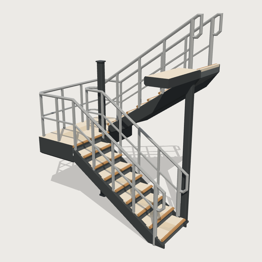 Stair Core Flight low-poly 3D model