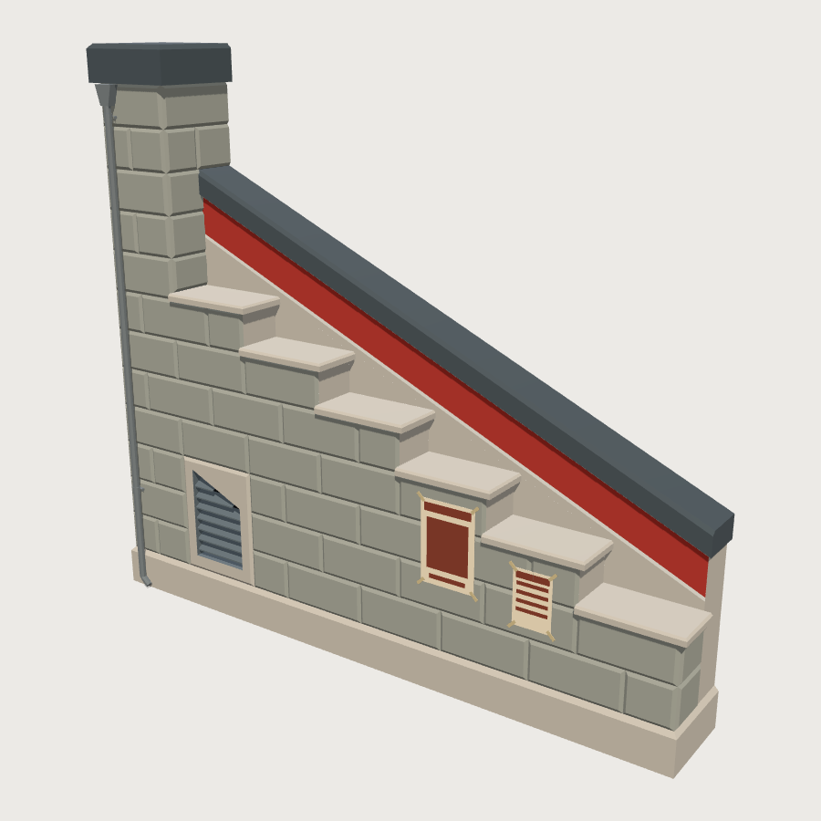 Stand Gable End low-poly 3D model