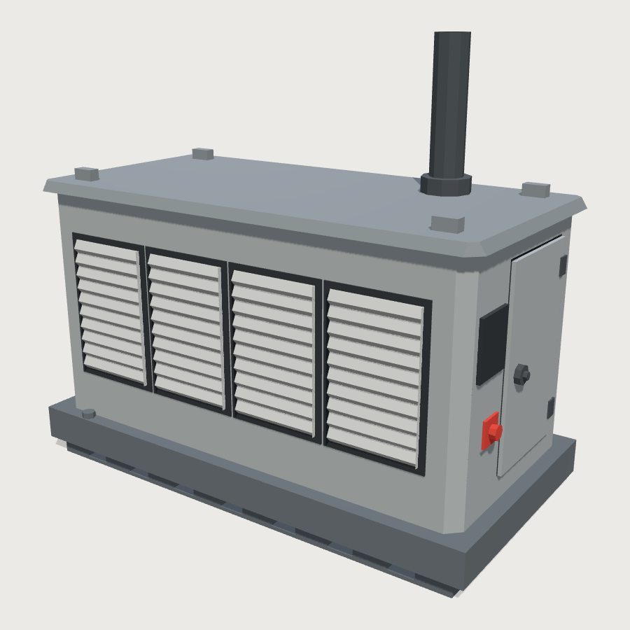 Standby Generator Enclosure low-poly 3D model