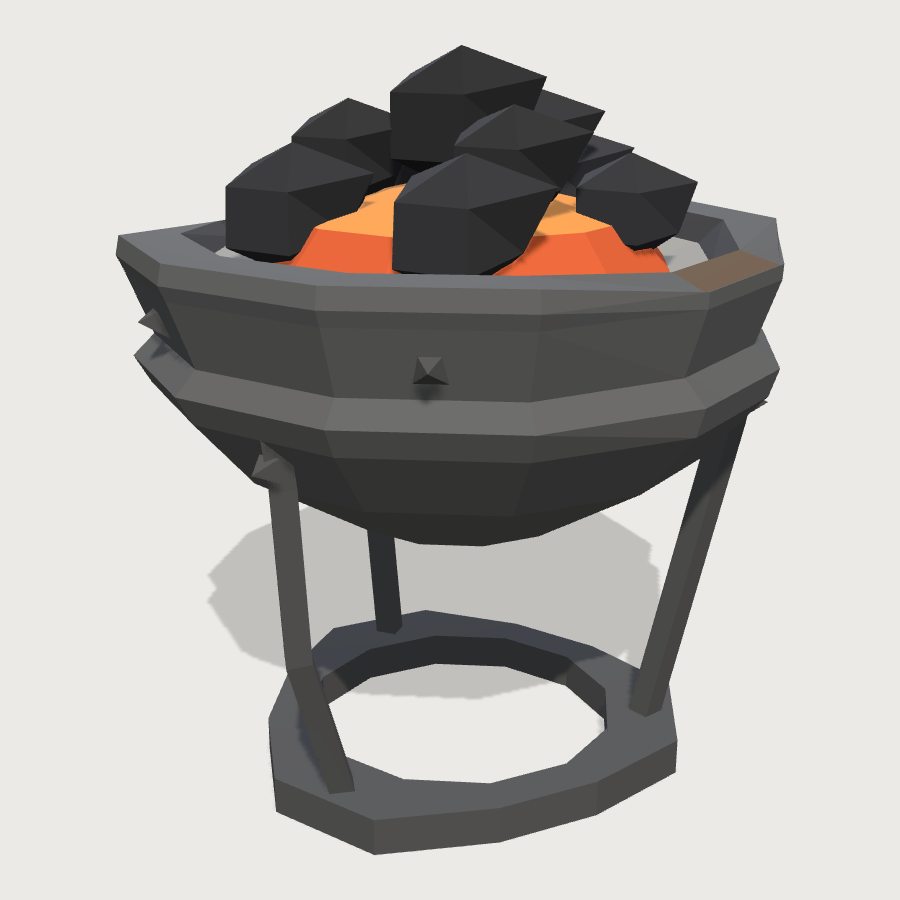 Standing Brazier low-poly 3D model