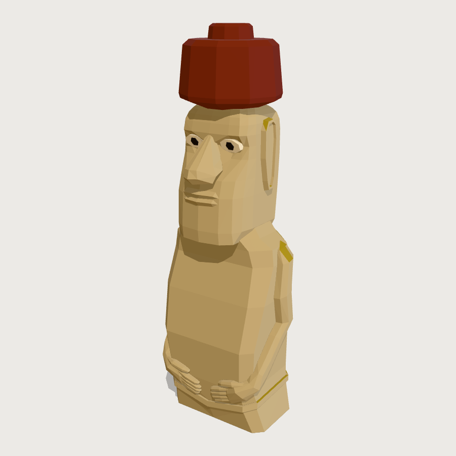Standing Moai low-poly 3D model