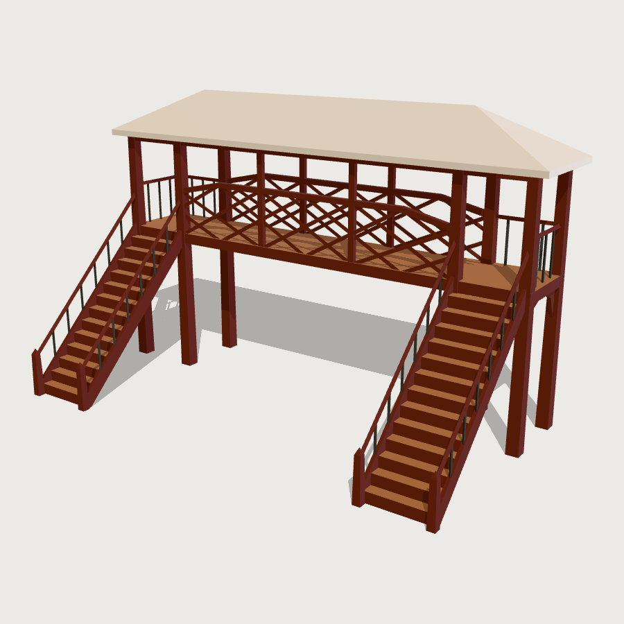 Station Footbridge low-poly 3D model
