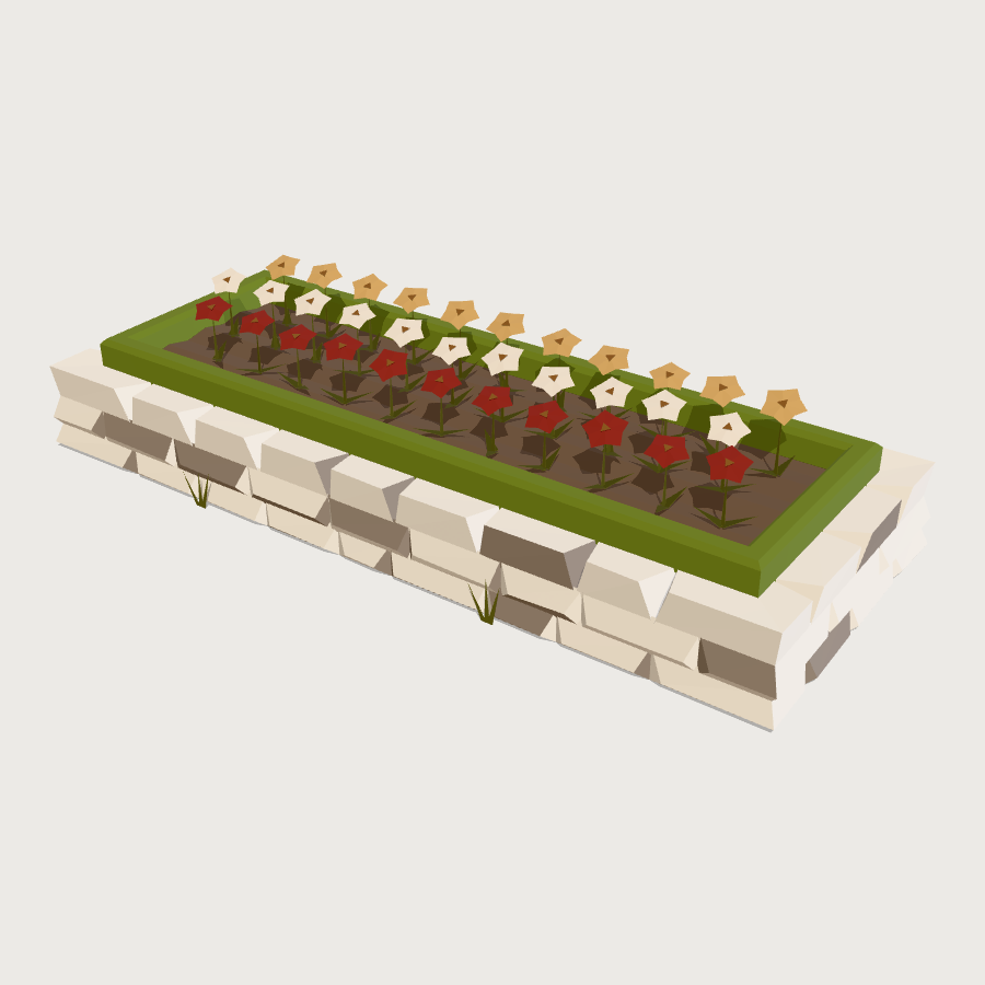 Station Garden Bed low-poly 3D model