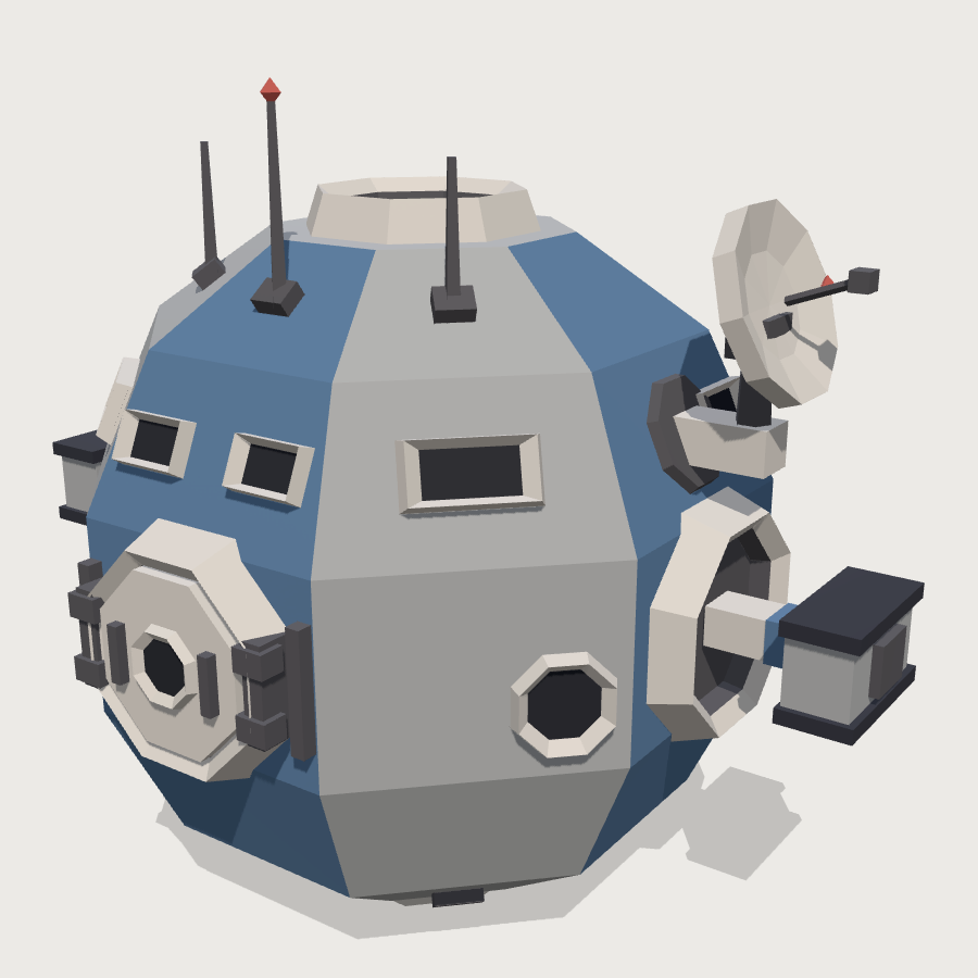 Station Hub low-poly 3D model