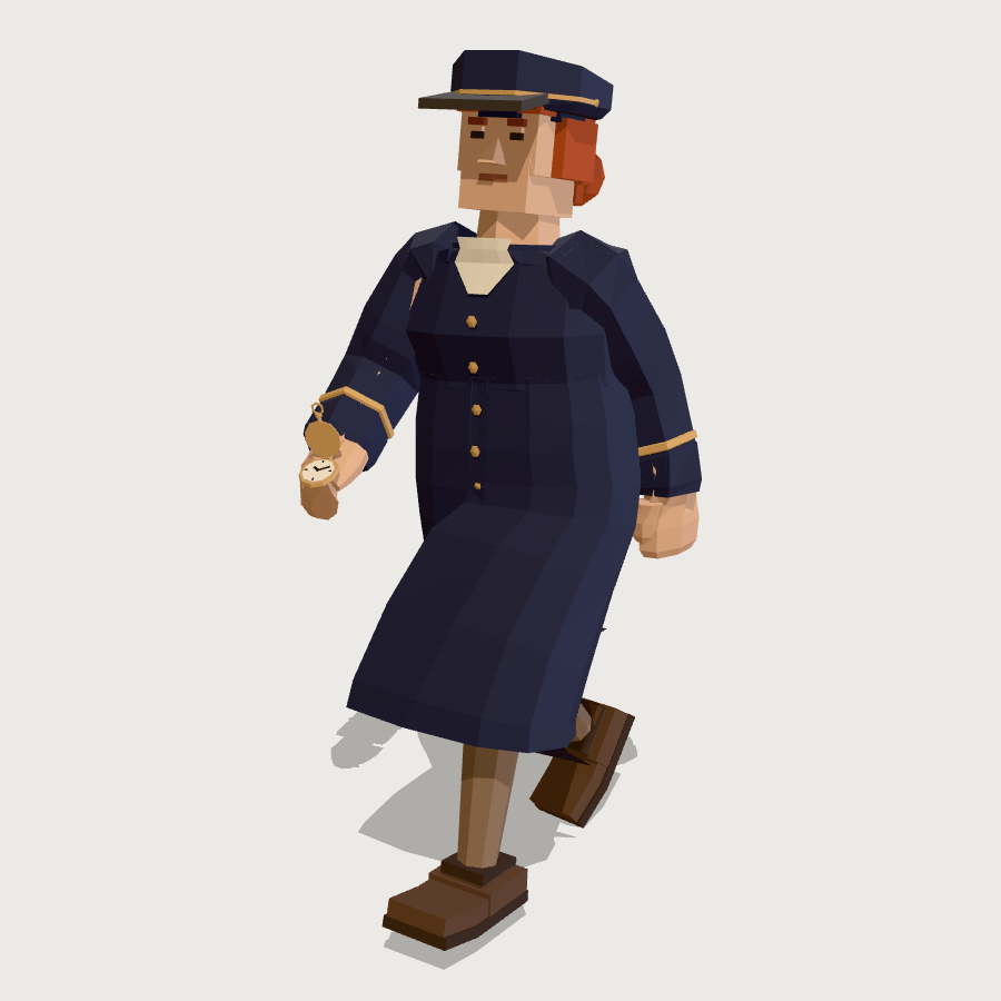 Station Master low-poly 3D model