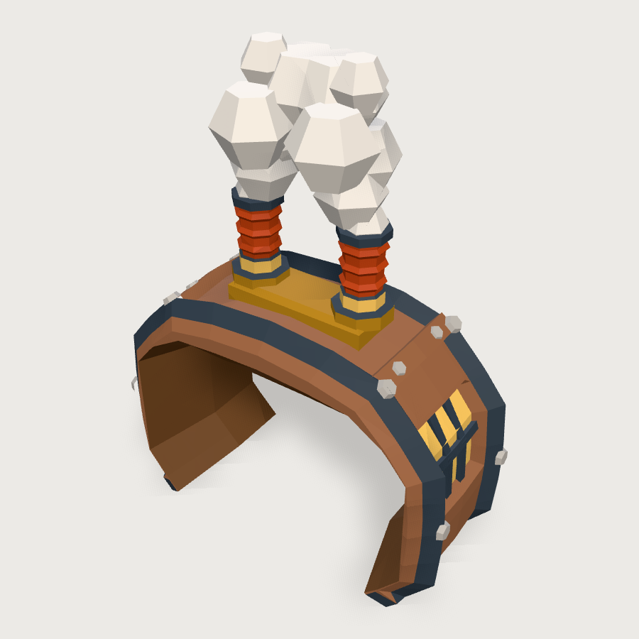 Steam Vent Cuff low-poly 3D model