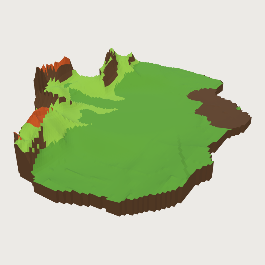 Steampunk Farm Terrain low-poly 3D model