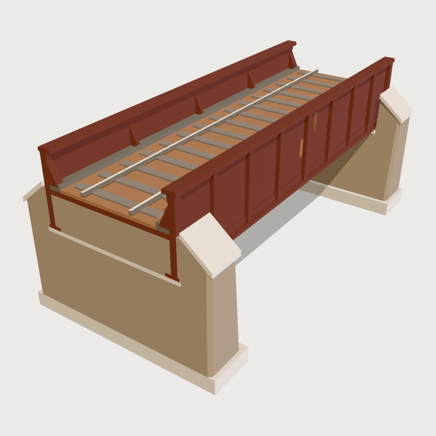 Steel Girder Bridge low-poly 3D model
