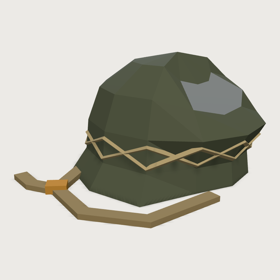 Steel Helmet low-poly 3D model