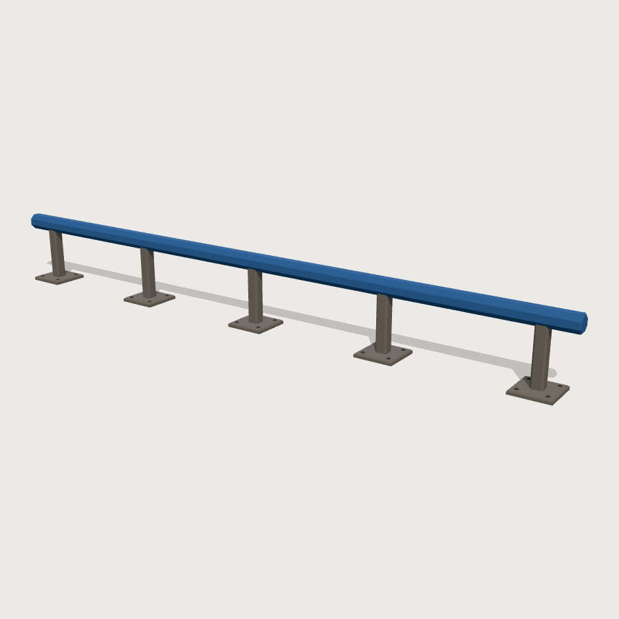Steel Skate Rail low-poly 3D model