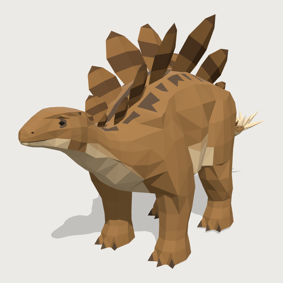 Stegosaurus low-poly 3D model