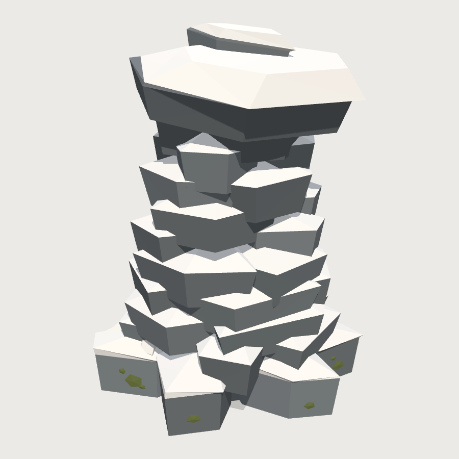 Stone Cairn low-poly 3D model