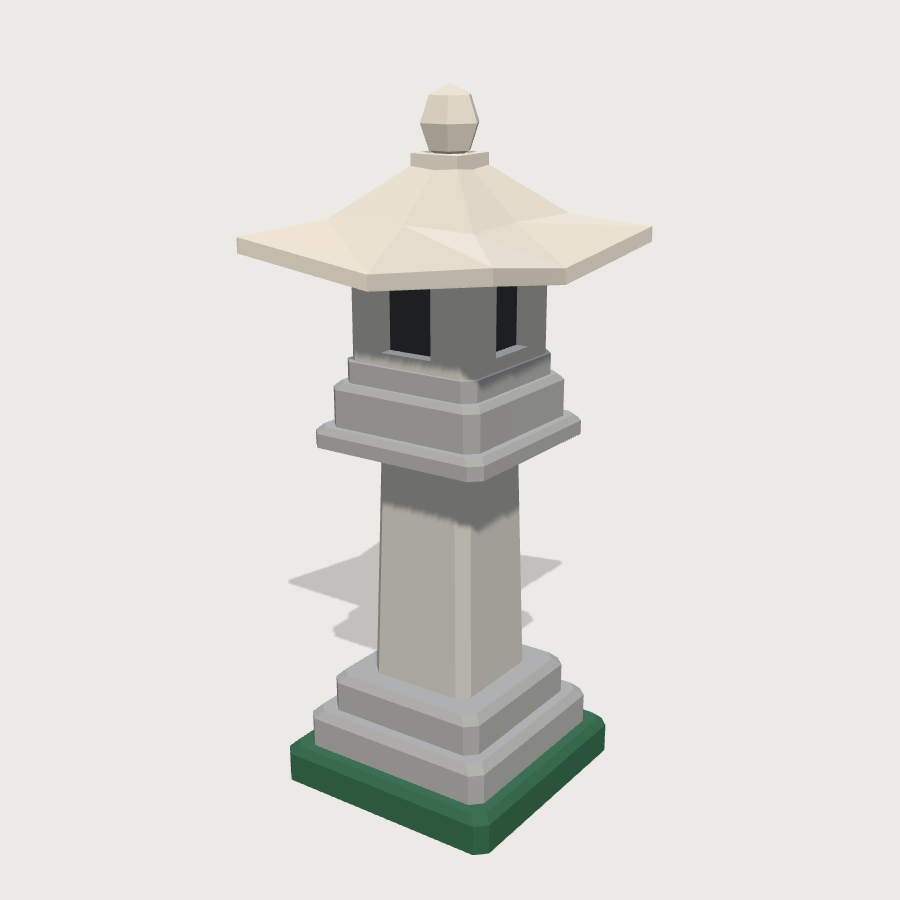 Stone Lantern low-poly 3D model