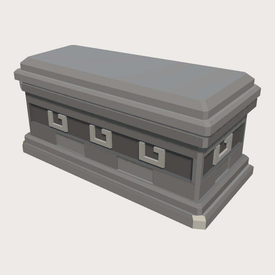 Stone Sarcophagus low-poly 3D model