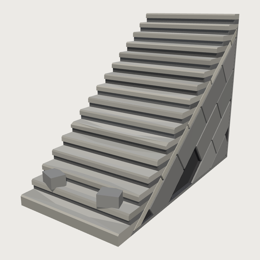 Stone Stair Flight low-poly 3D model