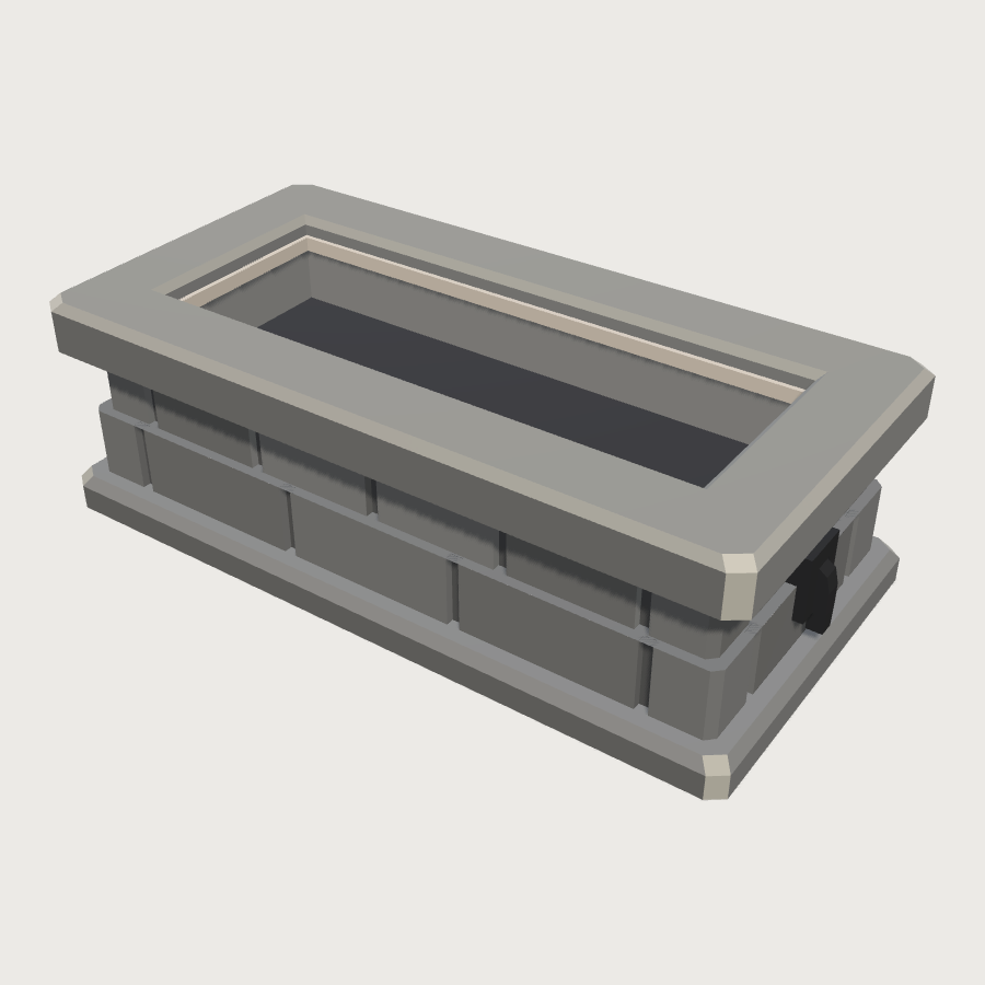 Stone Water Trough low-poly 3D model