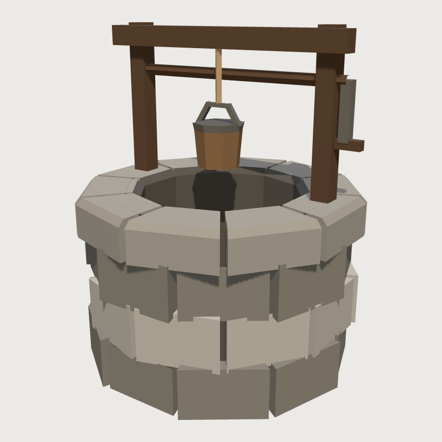 Stone Well low-poly 3D model