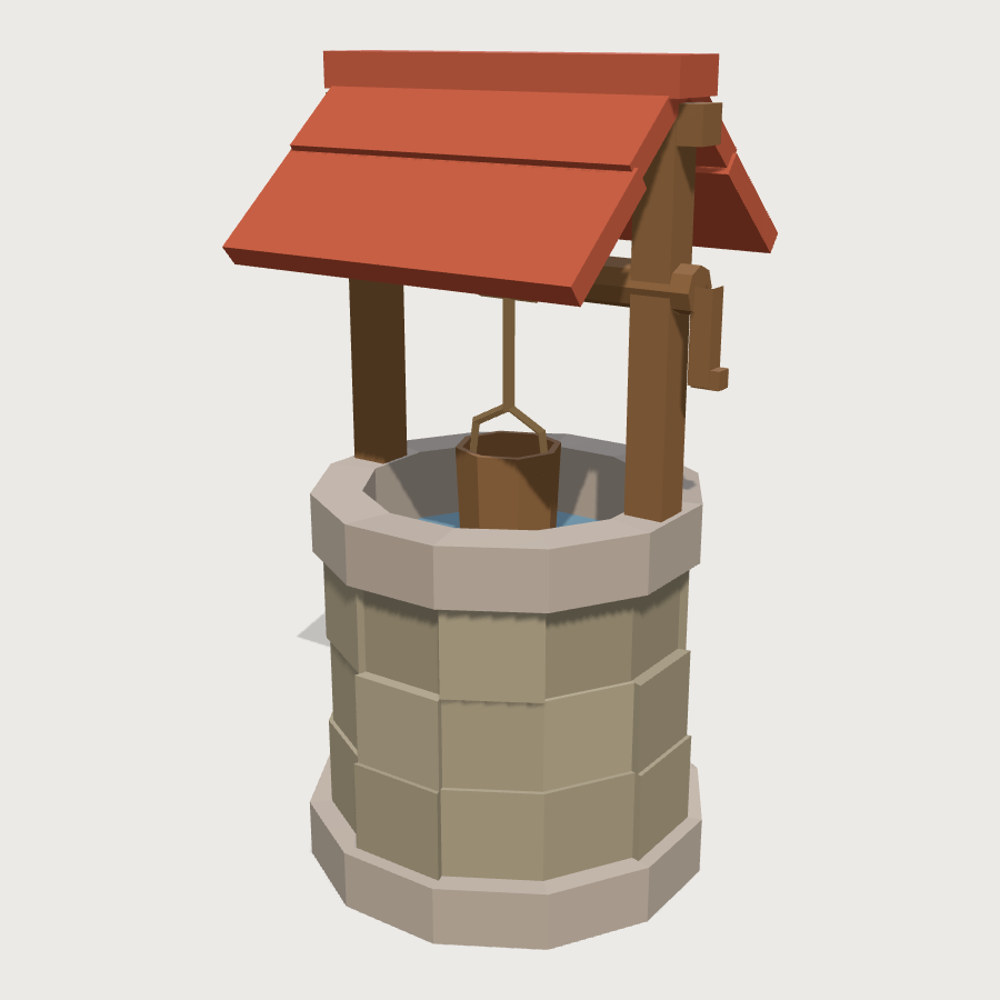 Stone Well low-poly 3D model
