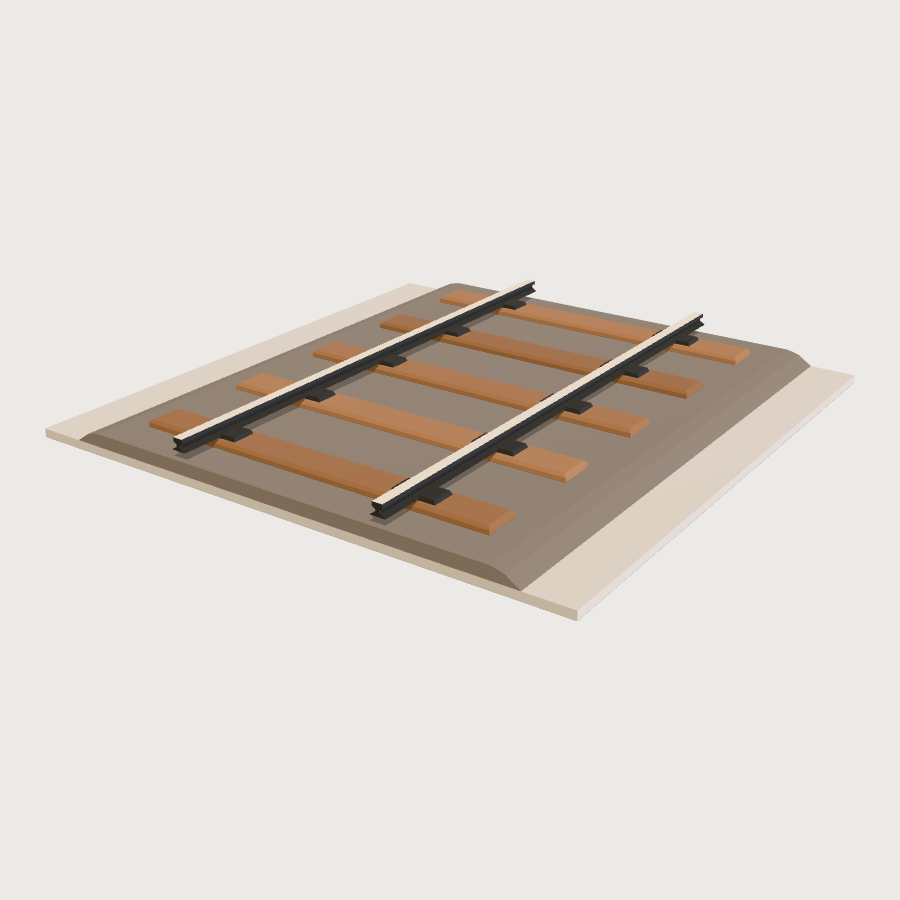 Straight Track low-poly 3D model