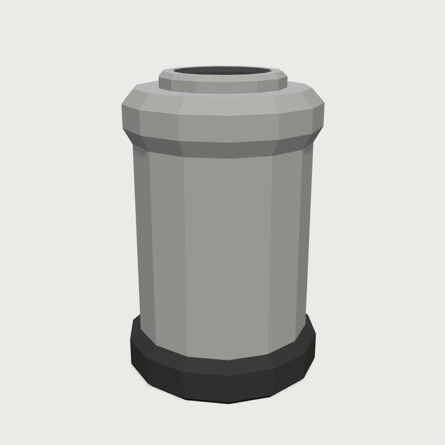 Street Bin low-poly 3D model
