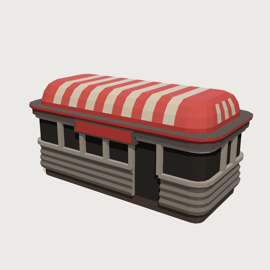 Street Diner low-poly 3D model