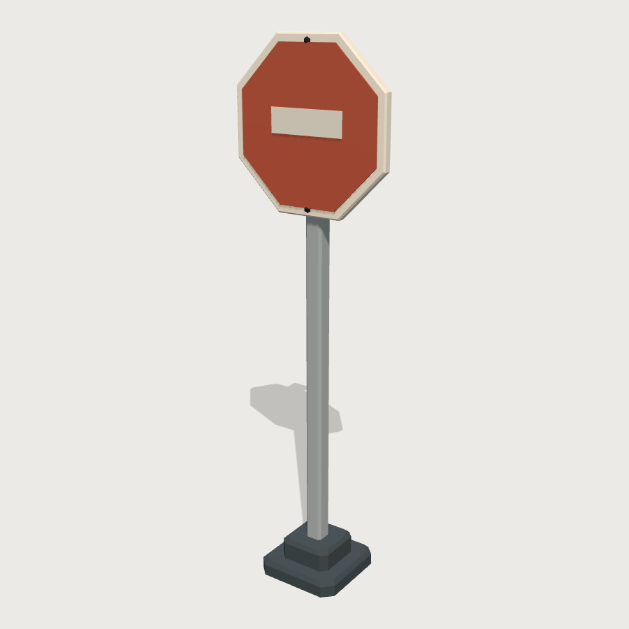 Street Sign Post low-poly 3D model