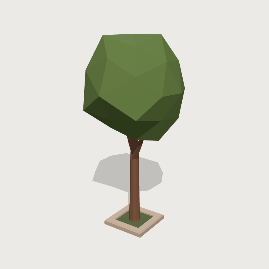 Street Tree low-poly 3D model