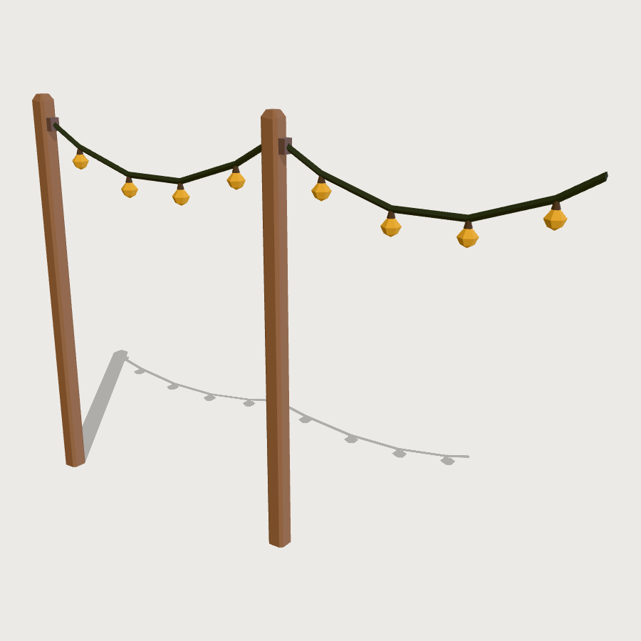 String Light Run low-poly 3D model