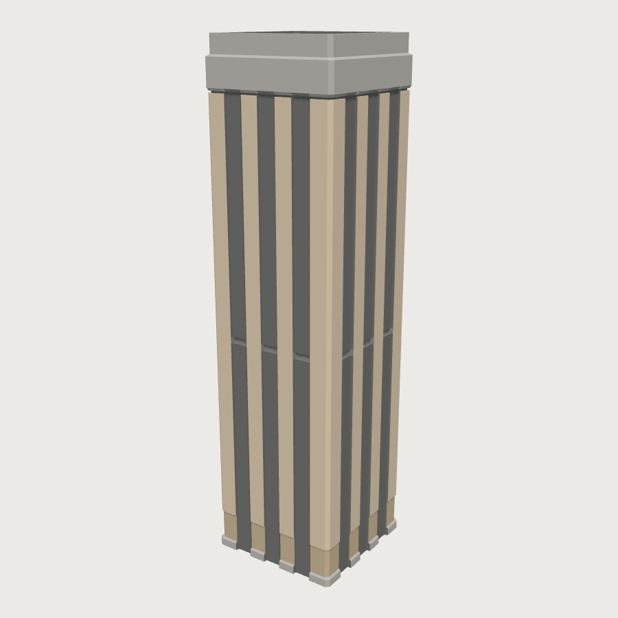 Structural Column Casing low-poly 3D model