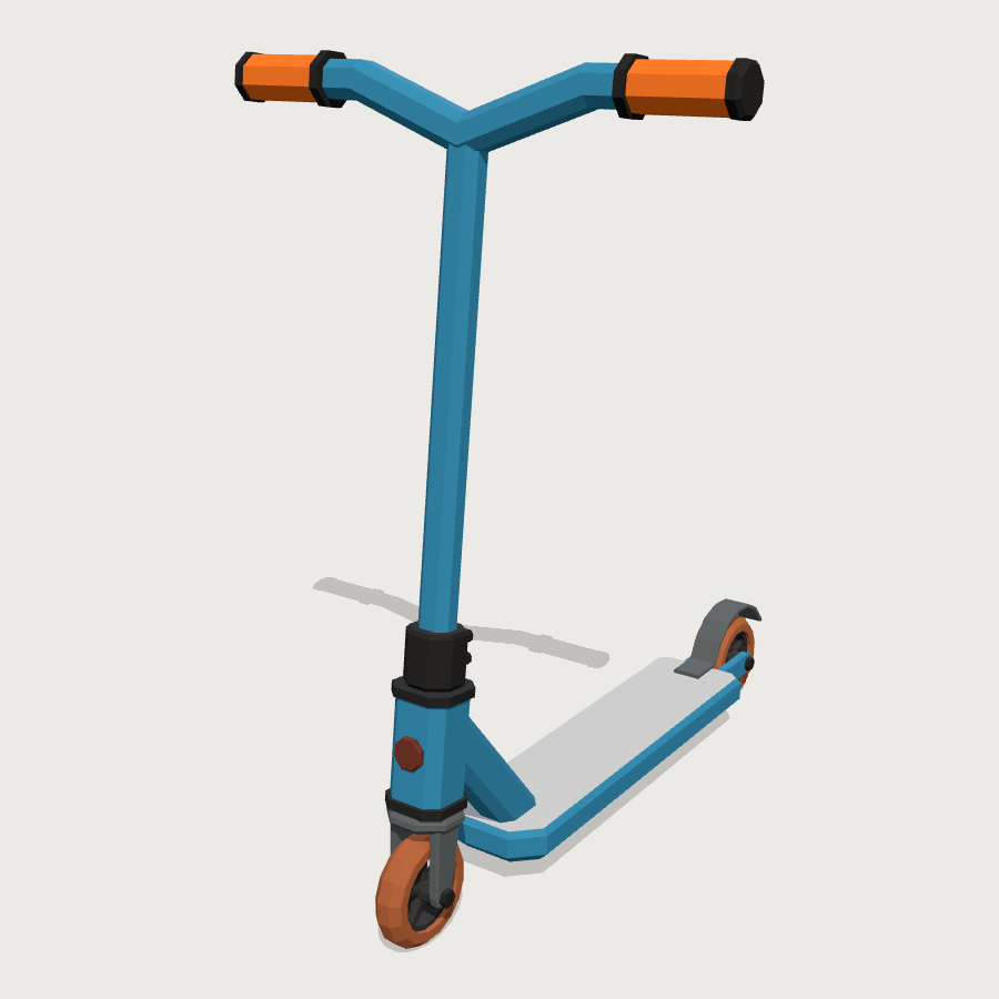 Stunt Scooter low-poly 3D model