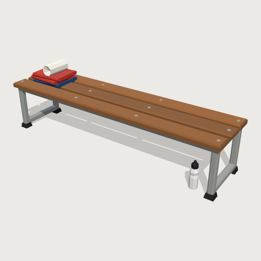 Substitutes' Bench low-poly 3D model