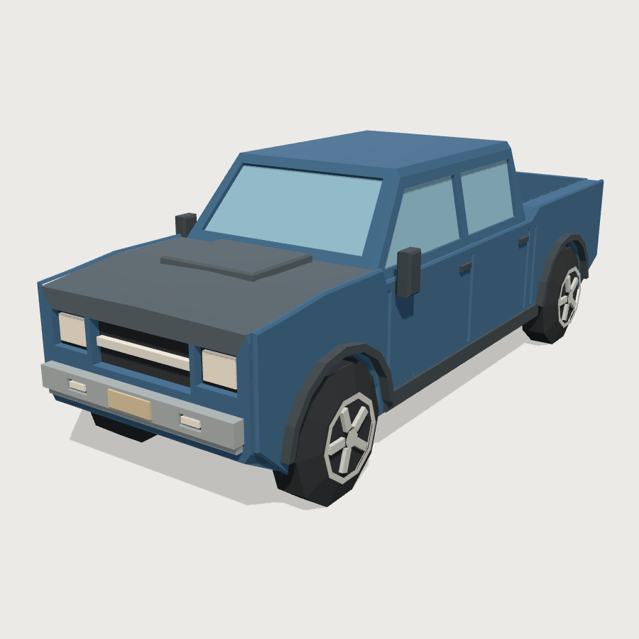 Suburban Pickup Truck low-poly 3D model