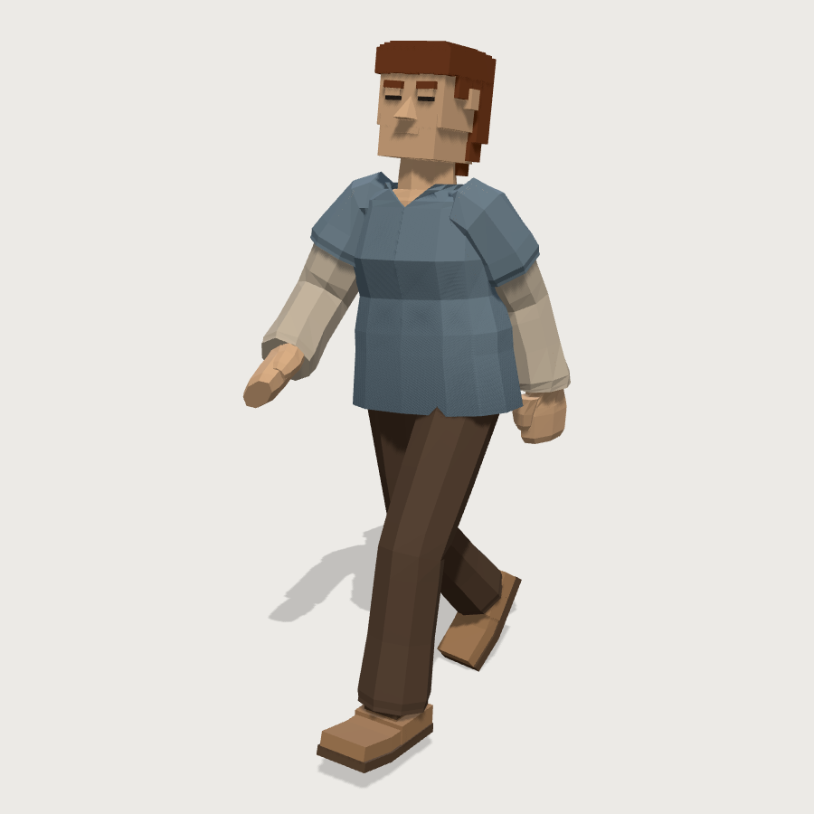 Suburban Resident low-poly 3D model