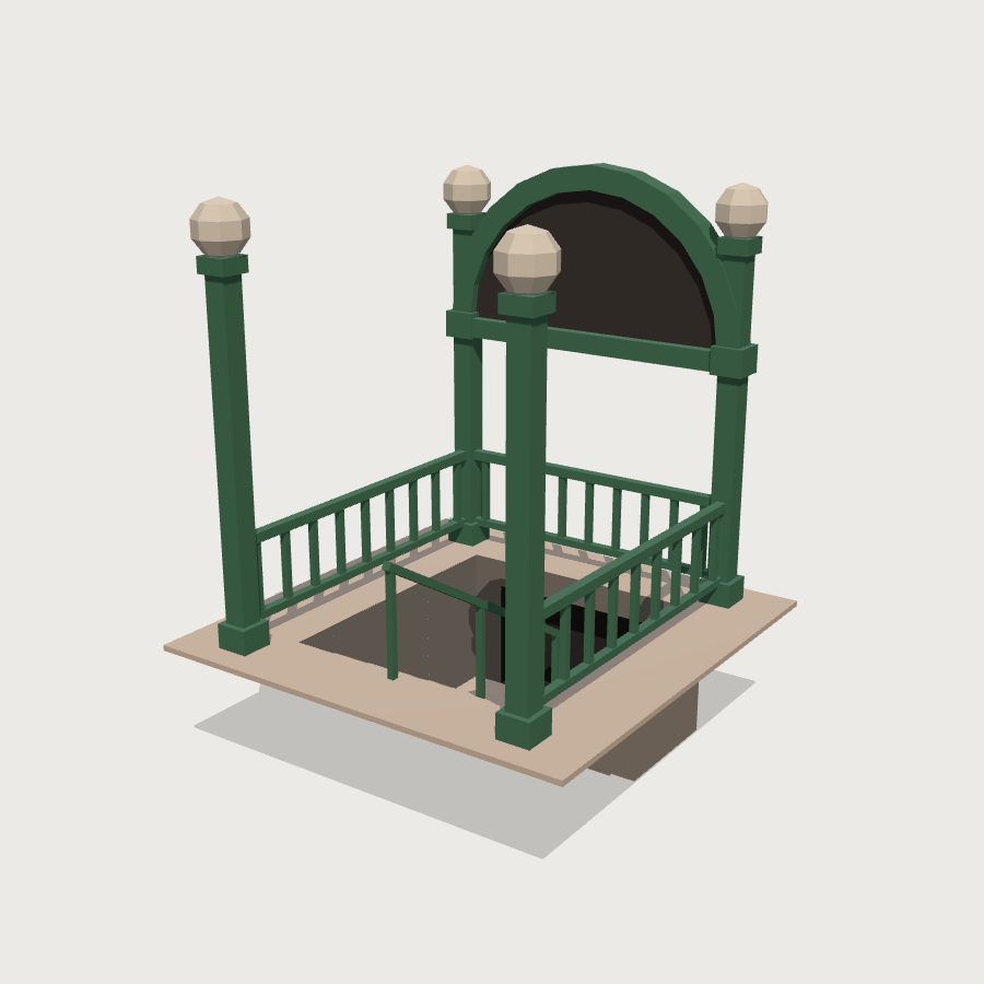 Subway Entrance low-poly 3D model