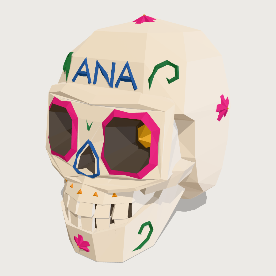 Sugar Skull low-poly 3D model