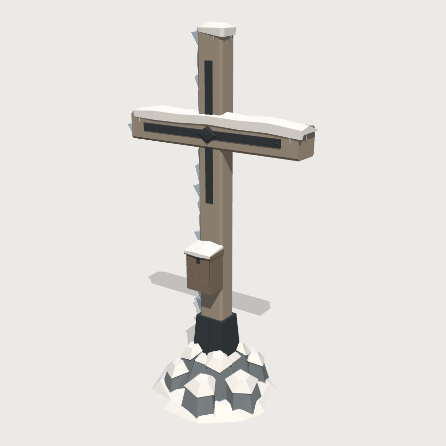 Summit Cross low-poly 3D model