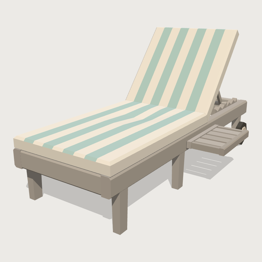 Sun Lounger low-poly 3D model