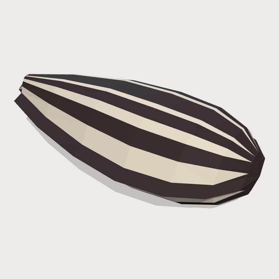 Sunflower Seed low-poly 3D model