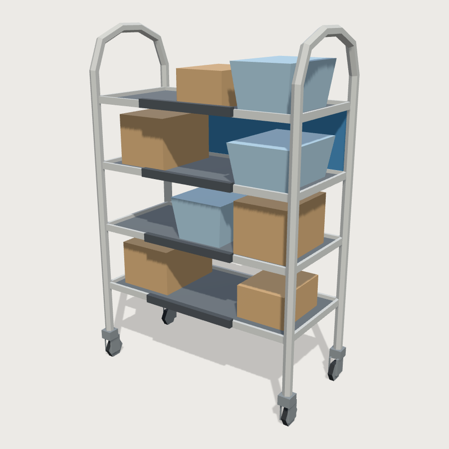 Supply Shelving Rack low-poly 3D model
