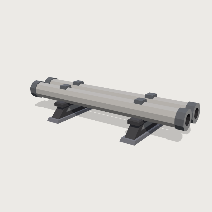 Surface Pipe Run low-poly 3D model