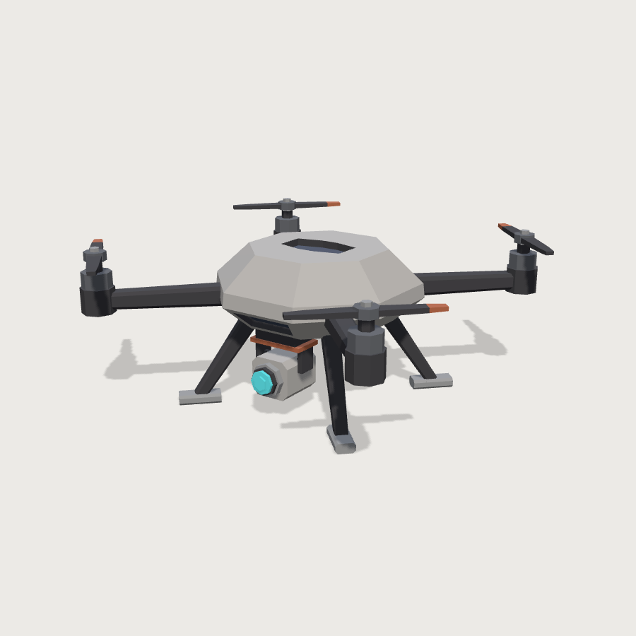 Survey Drone low-poly 3D model