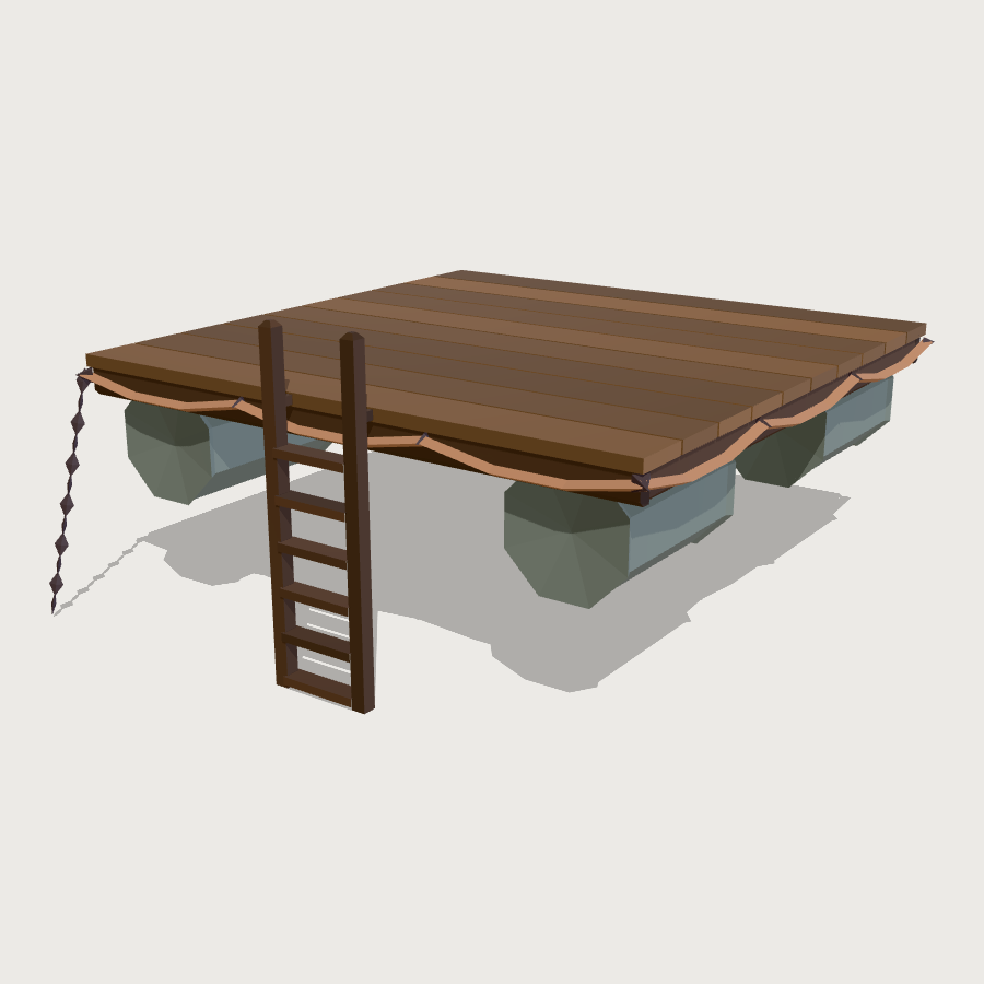 Swim Raft low-poly 3D model
