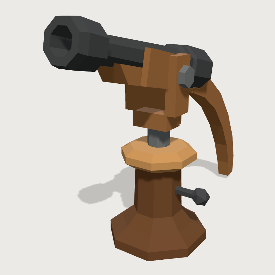 Swivel Gun low-poly 3D model