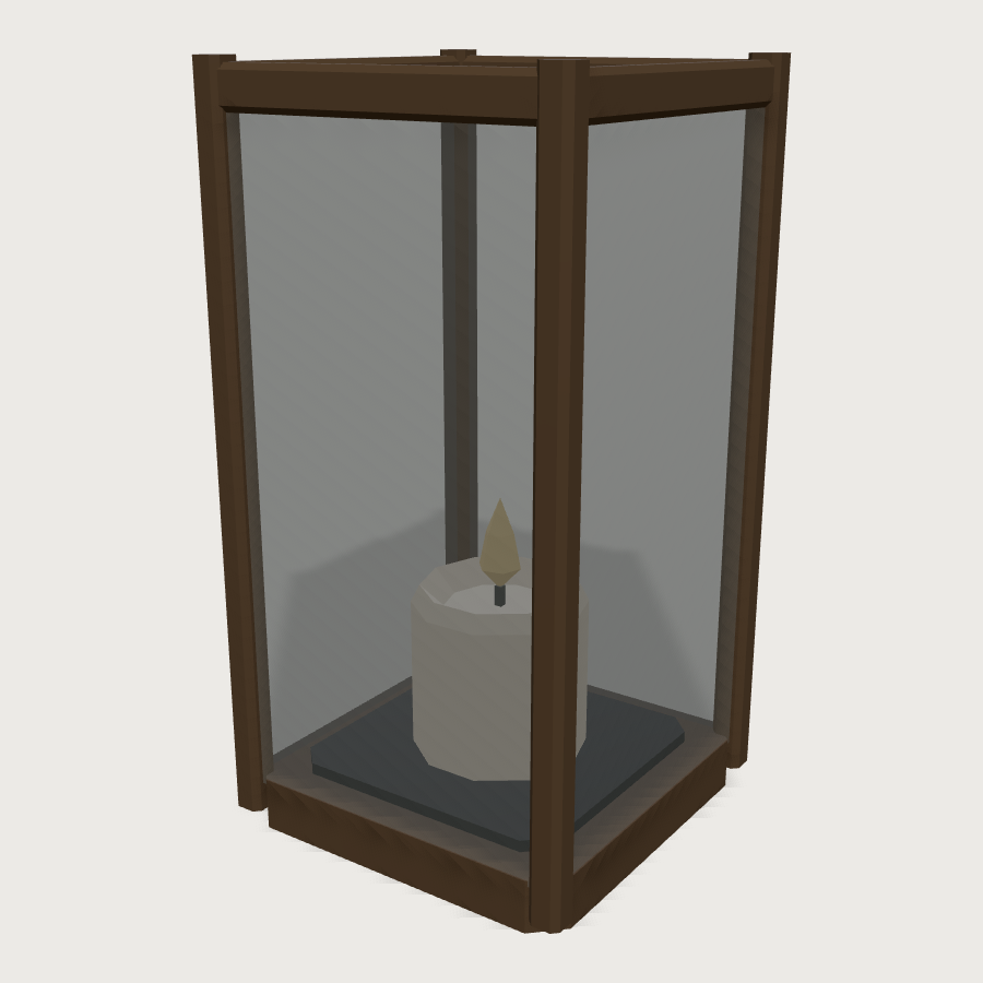Table Candle Lantern low-poly 3D model
